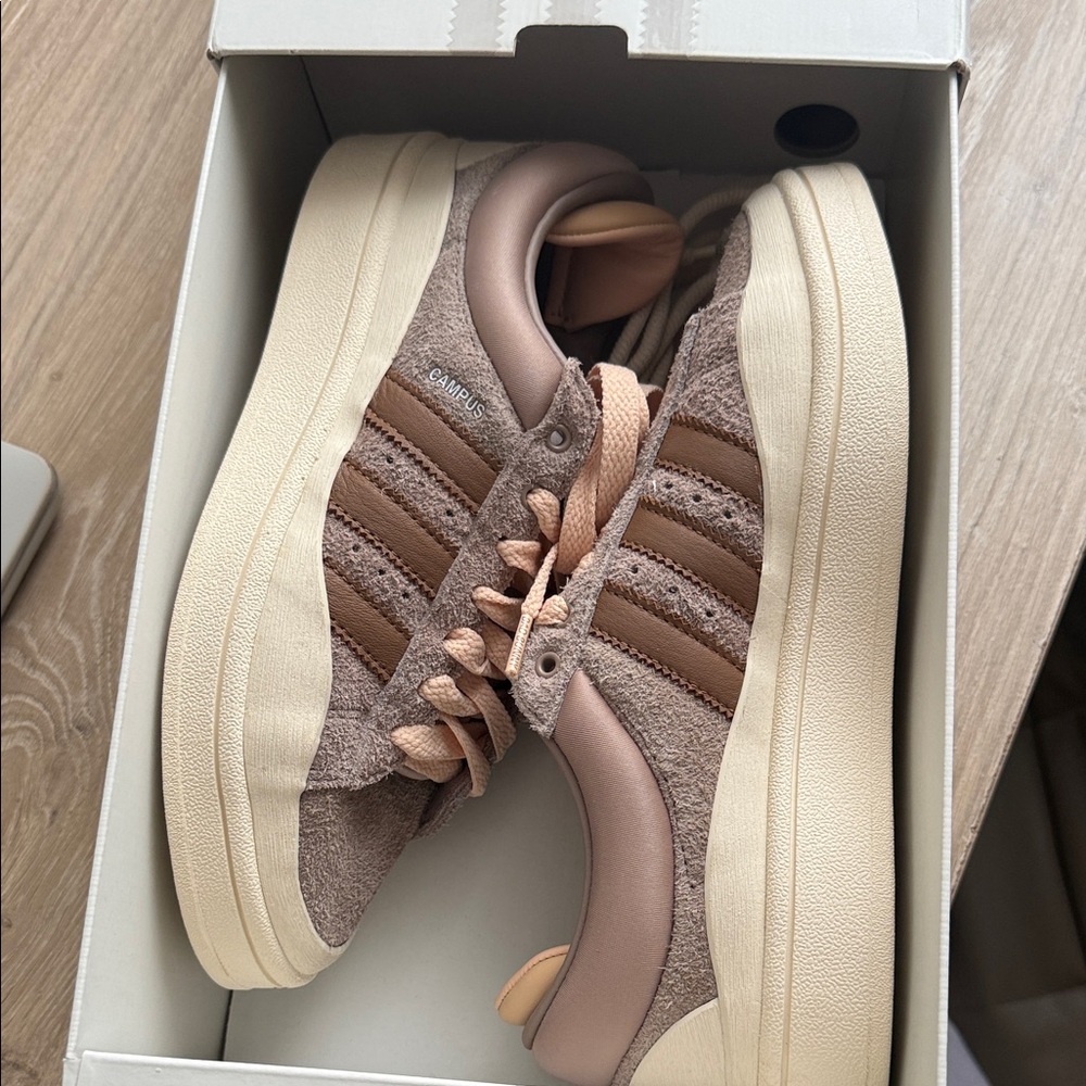 Adidas Tan and Cream Casual Sneakers